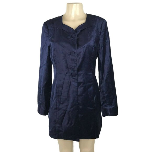 CAbi The Entrance Coat Velvet Buttons Blue #3489 - Picture 2 of 11